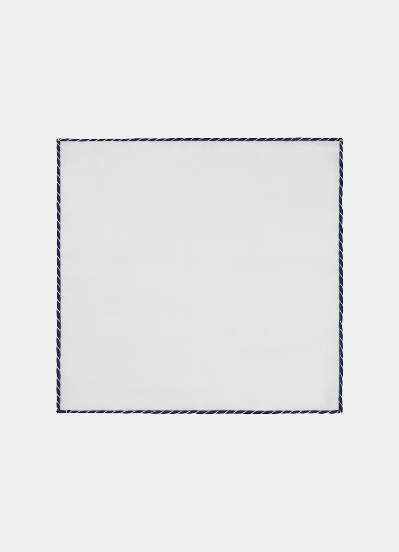 White Black bordered pocket square